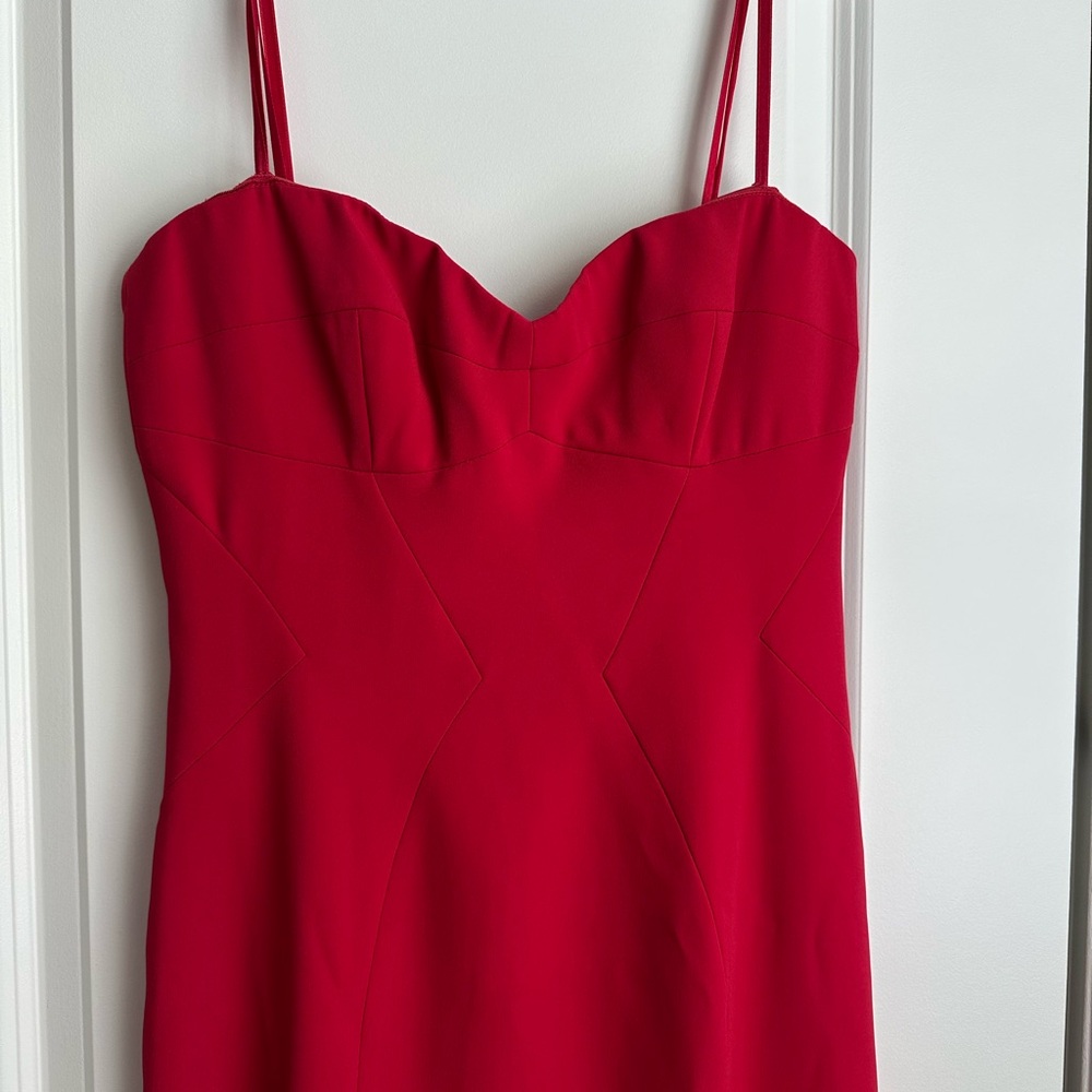 BCBGMaxAzria Red Strapless Floor-Length Gown - Picture 7 of 14